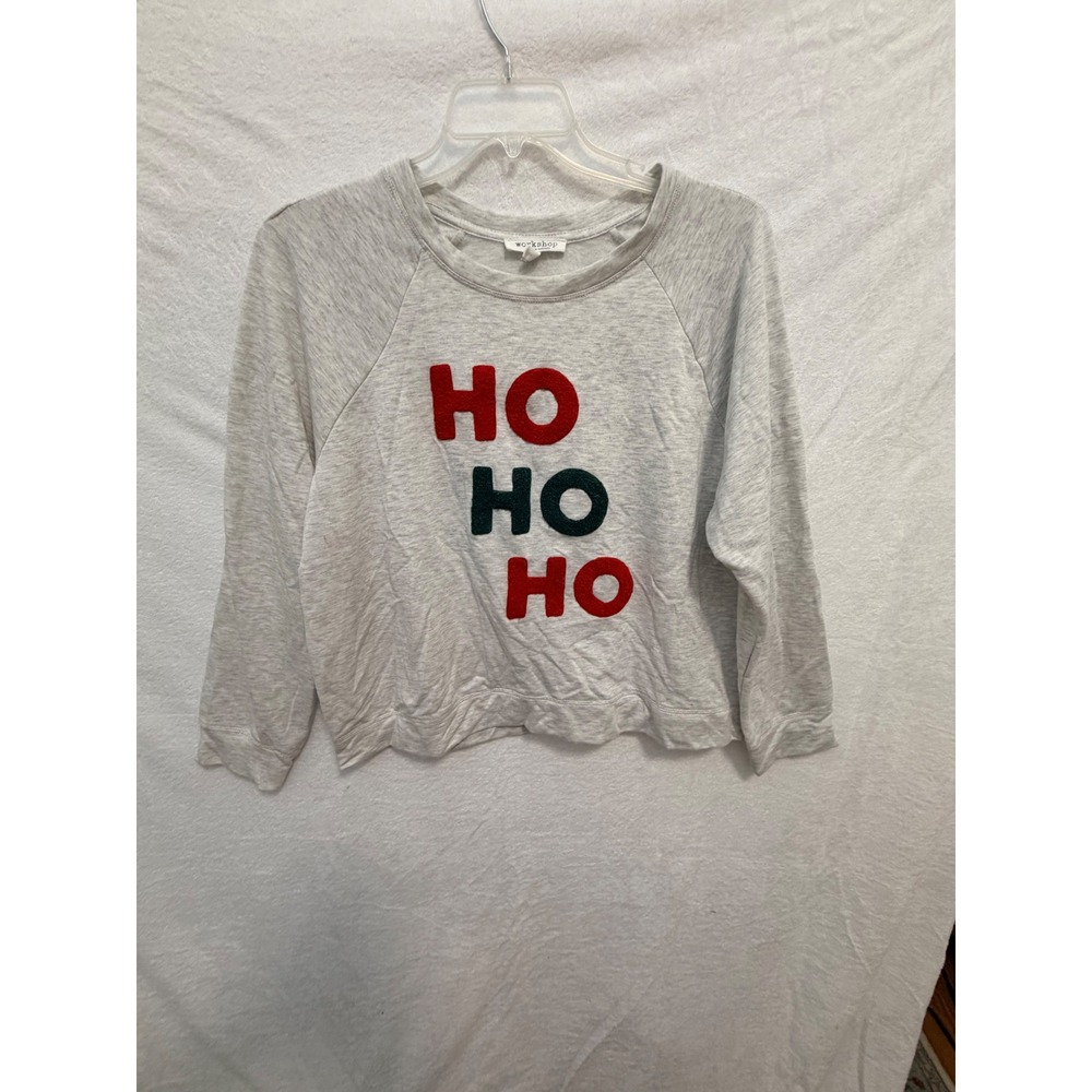Workshop Republic Clothing Gray HO HO HO Christmas Sweatshirt XL